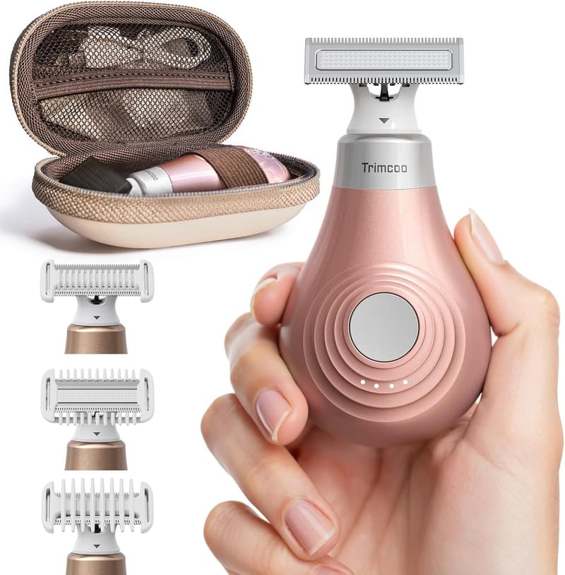 Rose Gold Women's Bikini Line Shaver - Waterproof & USB-C Charging