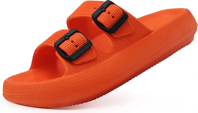 Adjustable Double Buckle Pillow Slippers Sandals for Couples