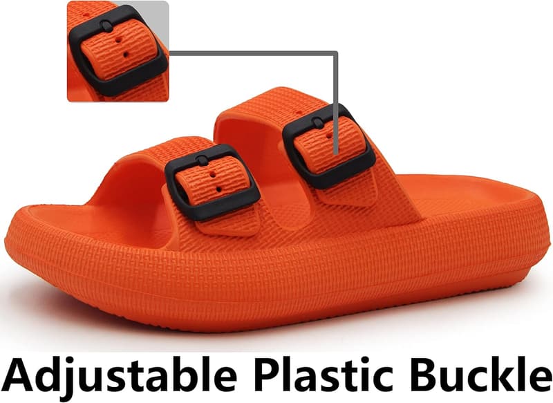 Adjustable Double Buckle Pillow Slippers Sandals for Couples