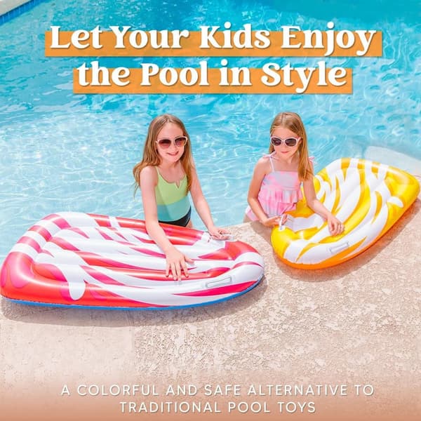 Summer Water Fun Inflatable Body Boards for Kids (2-Pack)