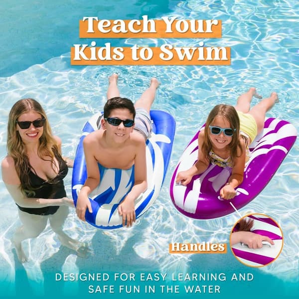 Inflatable Body Boards for Kids - Summer Water Fun (2 Pack)