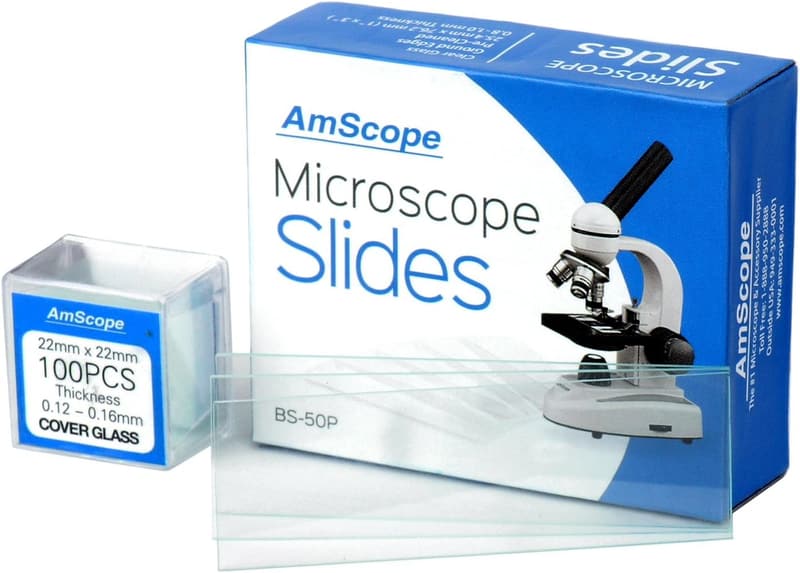 AmScope Pre-Cleaned Glass Microscope Slides & Cover Slips