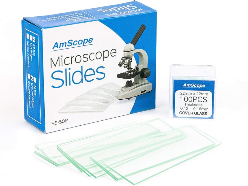 AmScope Pre-Cleaned Glass Microscope Slides & Cover Slips