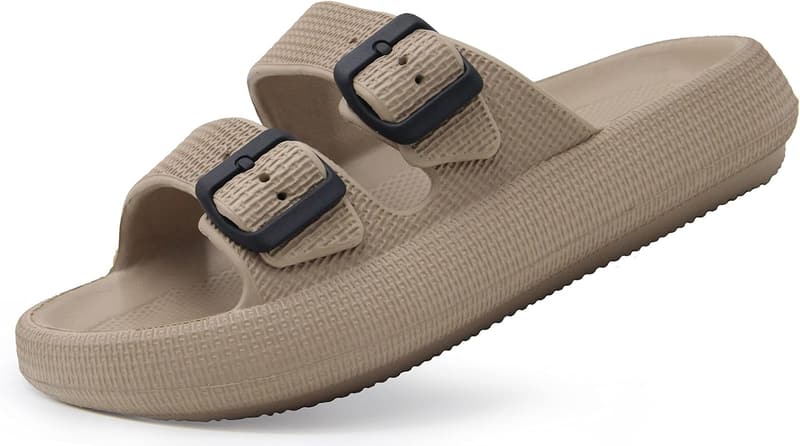 Adjustable Double Buckle Flat Sandals for Men and Women