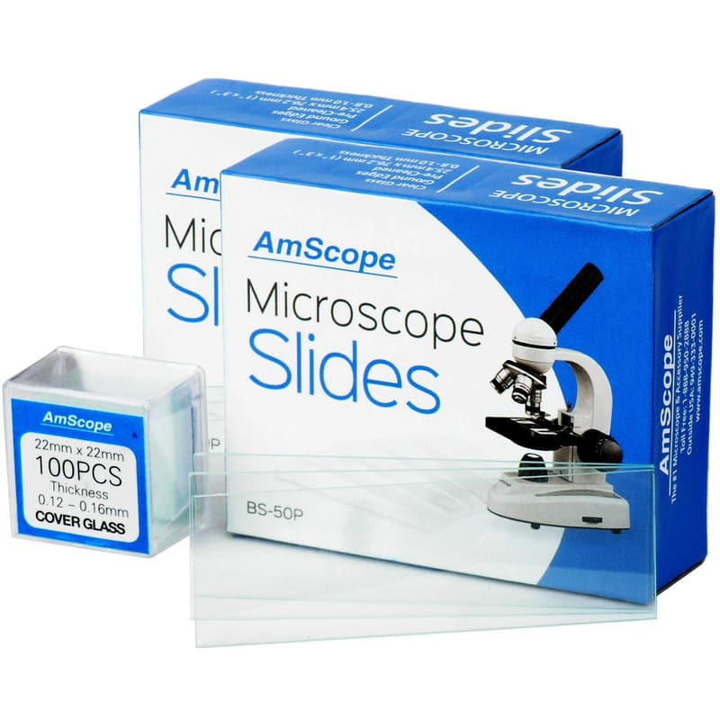 100 Blank Microscope Slides with Cover Glass