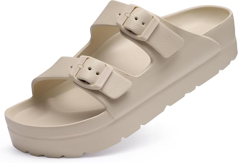 Lightweight Adjustable Platform Sandals with Arch Support
