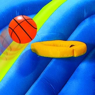 Giant Inflatable Water Slide with Sprinkler and Basketball Hoop