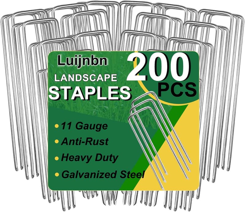 Premium Heavy-Duty Galvanized Lawn Staples - 200 Pack