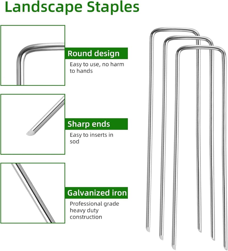 Premium Heavy-Duty Galvanized Lawn Staples - 200 Pack