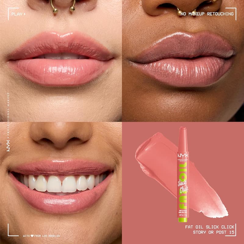 Lightweight Vegan Lip Balm - NYX Fat Oil Slick in Peach
