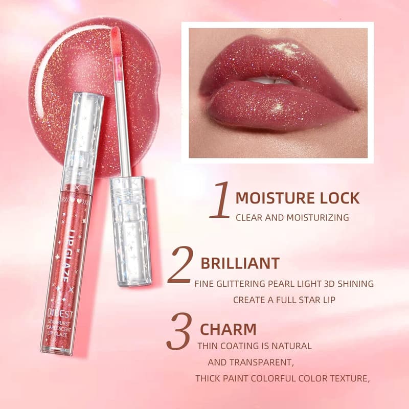 Shimmery Lip Gloss Set for Girls and Teens, Long-lasting Moisturizing Finish