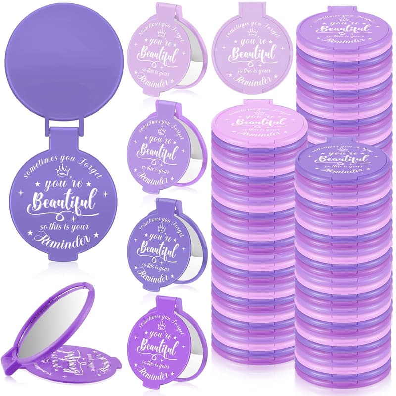 Inspirational Compact Mirrors - 100 pcs Bulk Gifts for Women