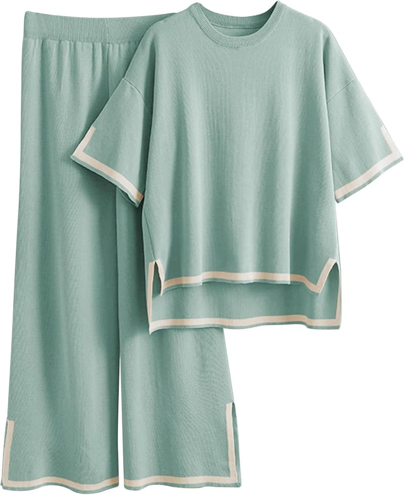 Women's 2-Piece Short Sleeve Knit Lounge Set