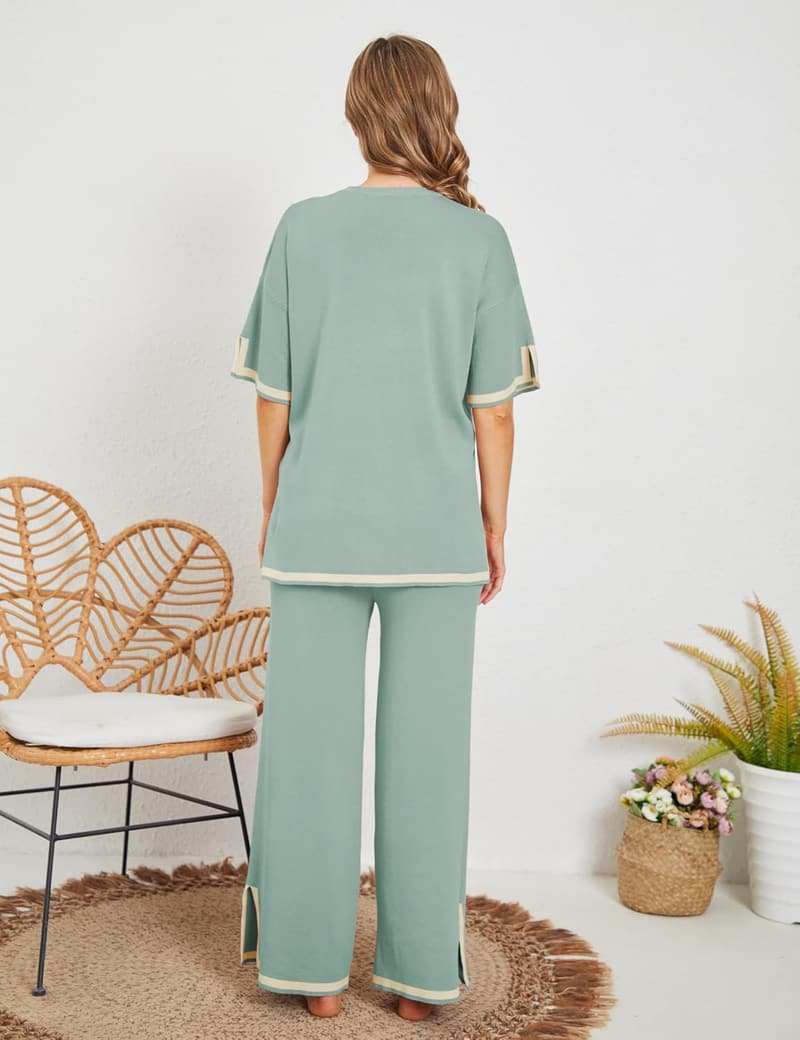Women's 2-Piece Short Sleeve Knit Lounge Set