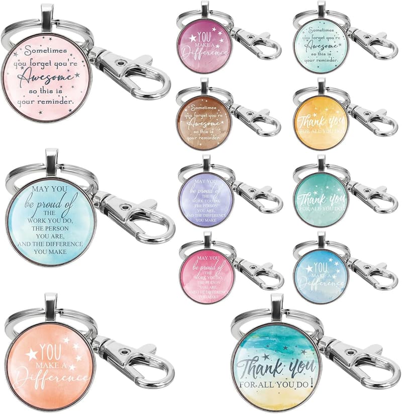 Employee Appreciation Keychain Set – 12 Thank You Gifts for Women