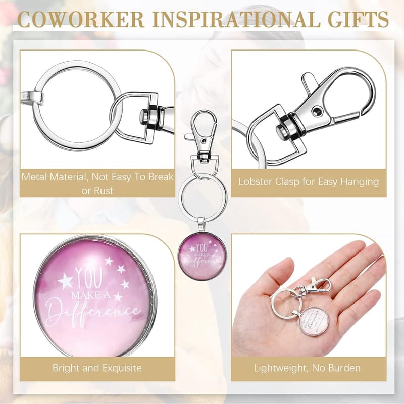 Employee Appreciation Keychain Set – 12 Thank You Gifts for Women