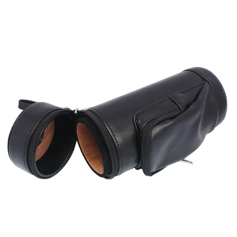 Premium Leather Travel Cigar Humidor with Hygrometer and Accessory Pocket