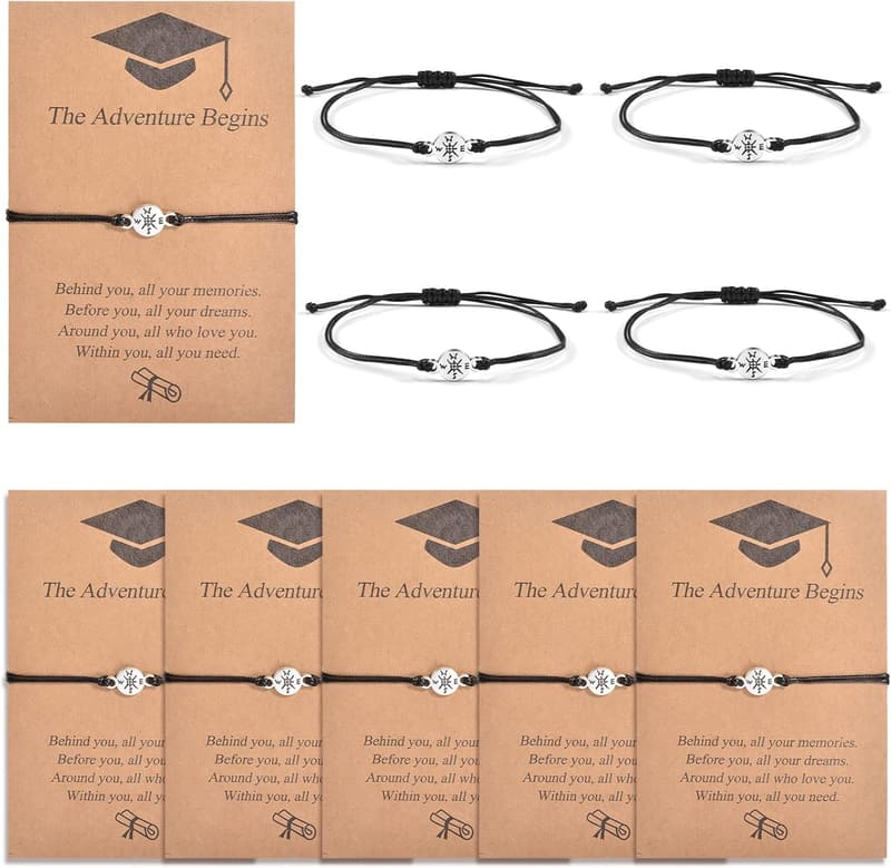 2025 Graduation Compass Bracelet Set for Him/Her - 10 Pcs