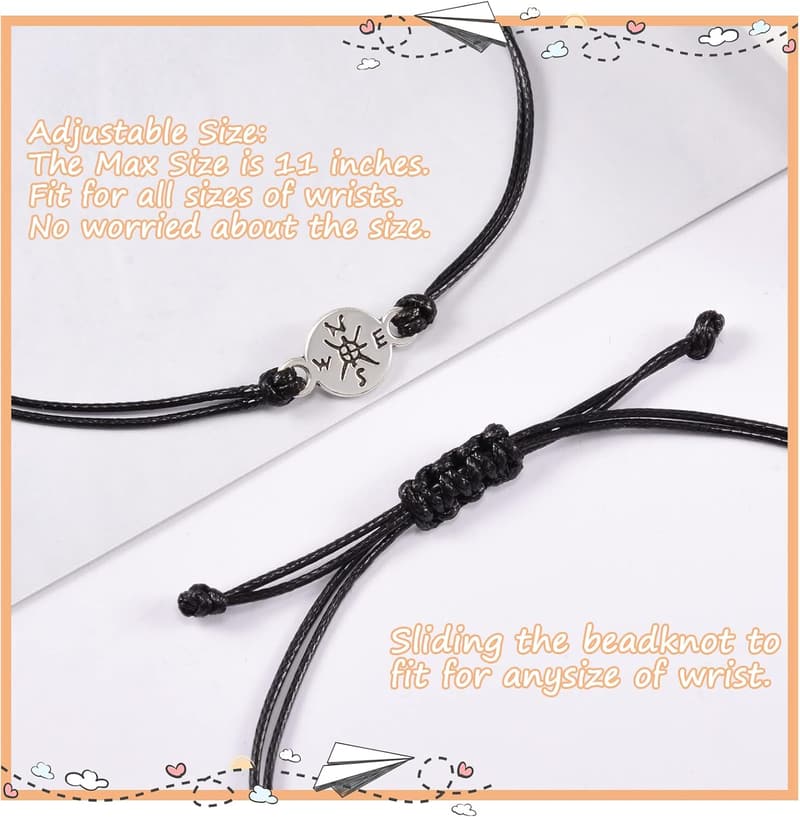 2025 Graduation Compass Bracelet Set for Him/Her - 10 Pcs