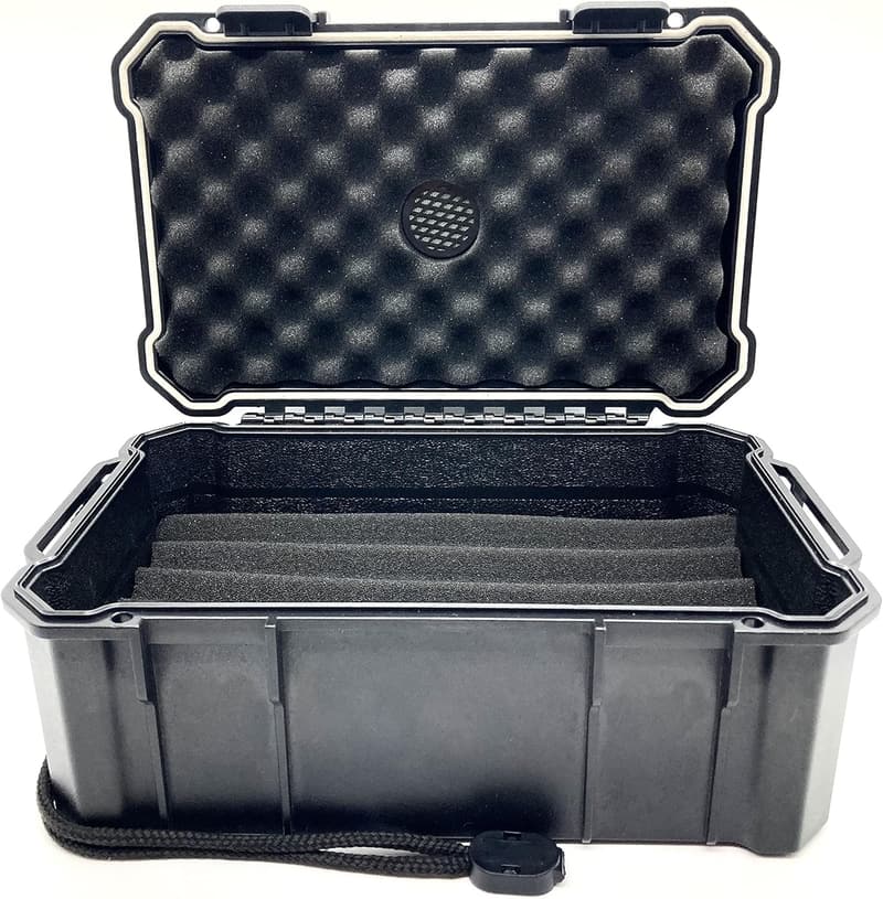Portable 15-Cigar Travel Humidor Case - Waterproof & Durable