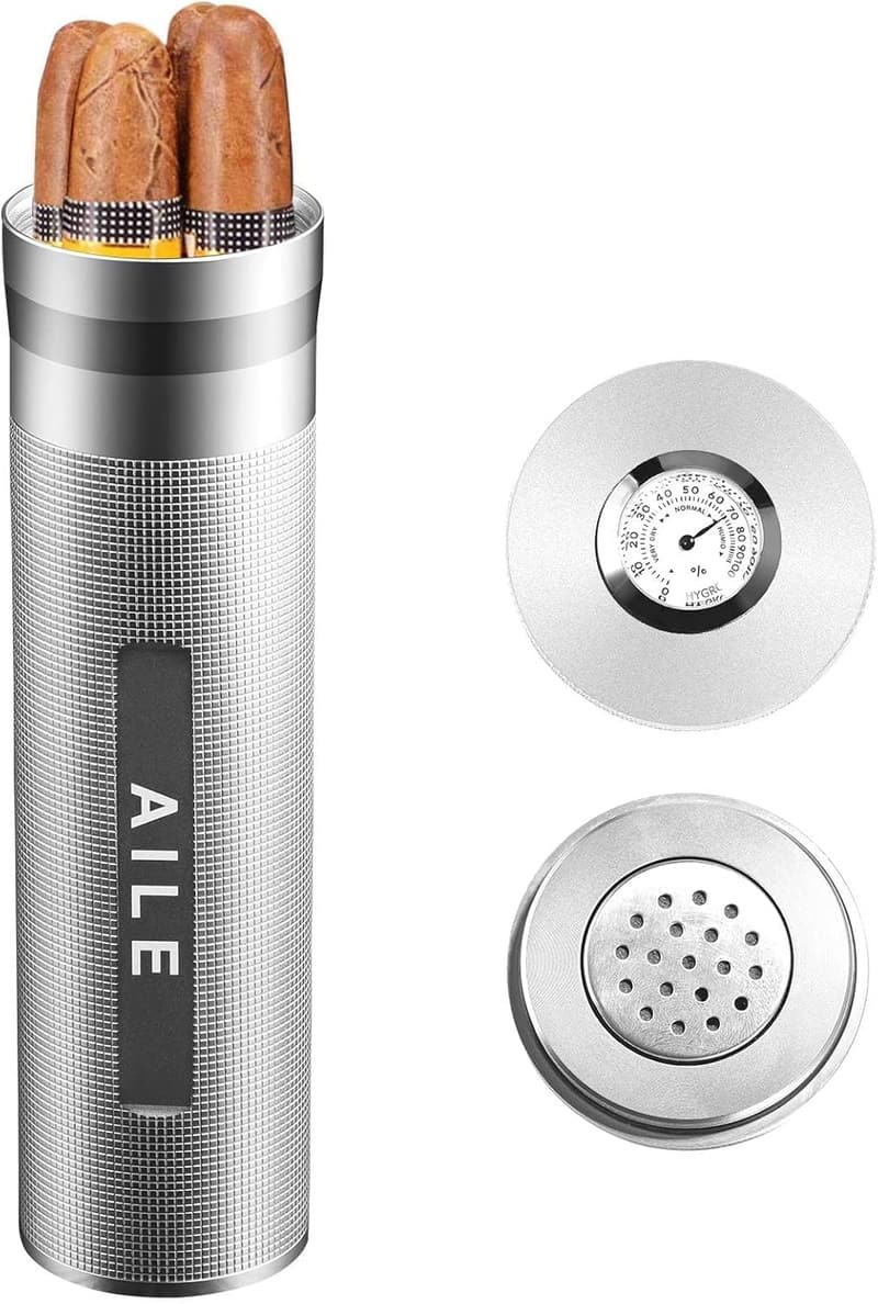 Portable Stainless Steel Cigar Case Tube - Ideal Gift for Lovers