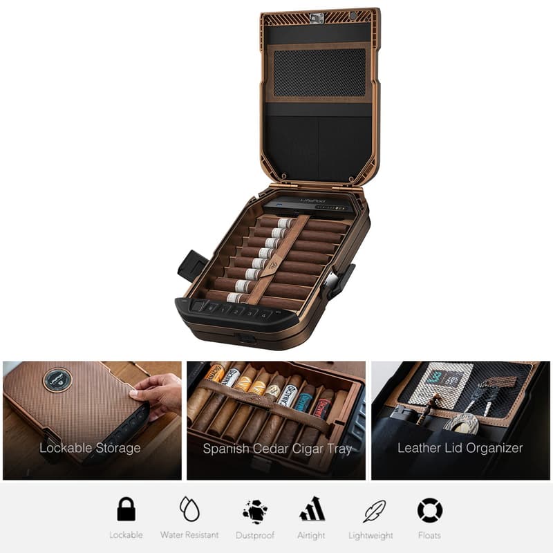 Waterproof Travel Cigar Lock Box with Electronic Keypad