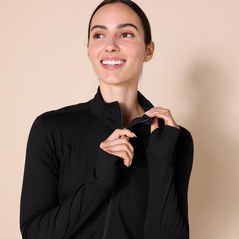Women's Full-Zip Fleece Jacket - Tech Stretch, Plus Size