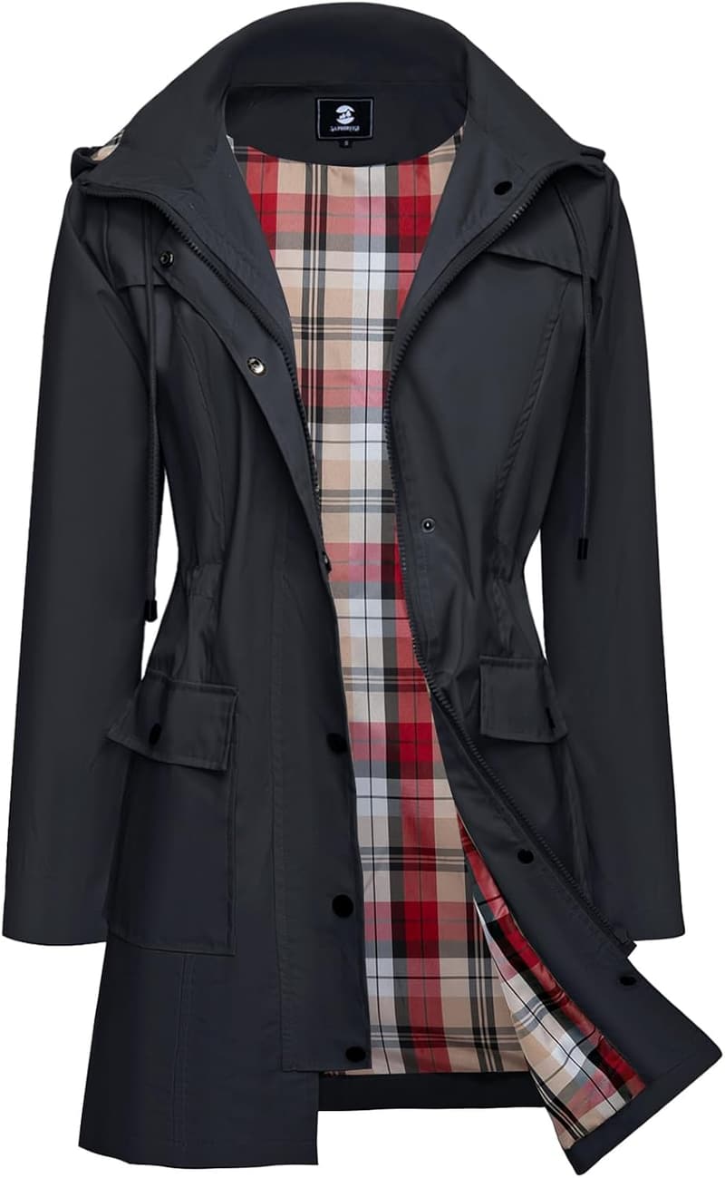 Lightweight Hooded Rain Jacket for Women