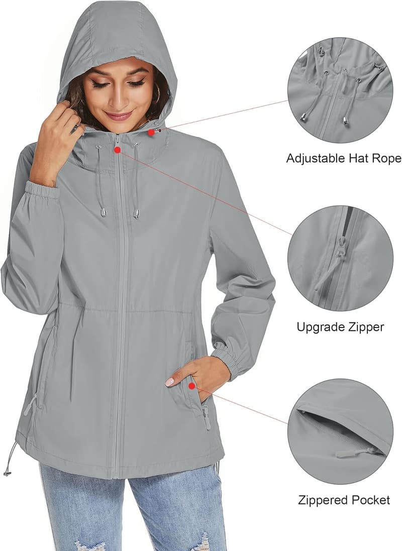 Lightweight Women's Waterproof Rain Jacket
