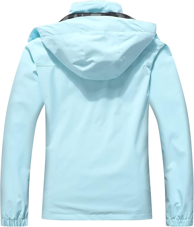 Lightweight Women's Waterproof Hooded Rain Jacket for Outdoors
