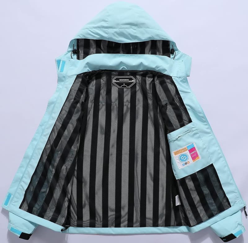 Lightweight Women's Waterproof Hooded Rain Jacket for Outdoors