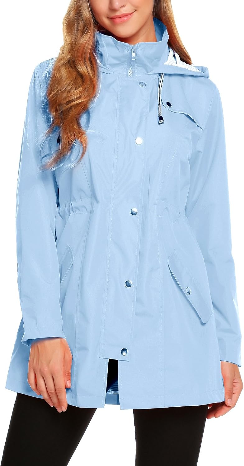 Lightweight Waterproof Hooded Jacket for Women