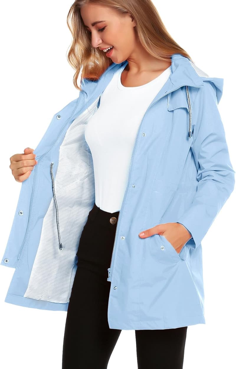 Lightweight Waterproof Hooded Jacket for Women