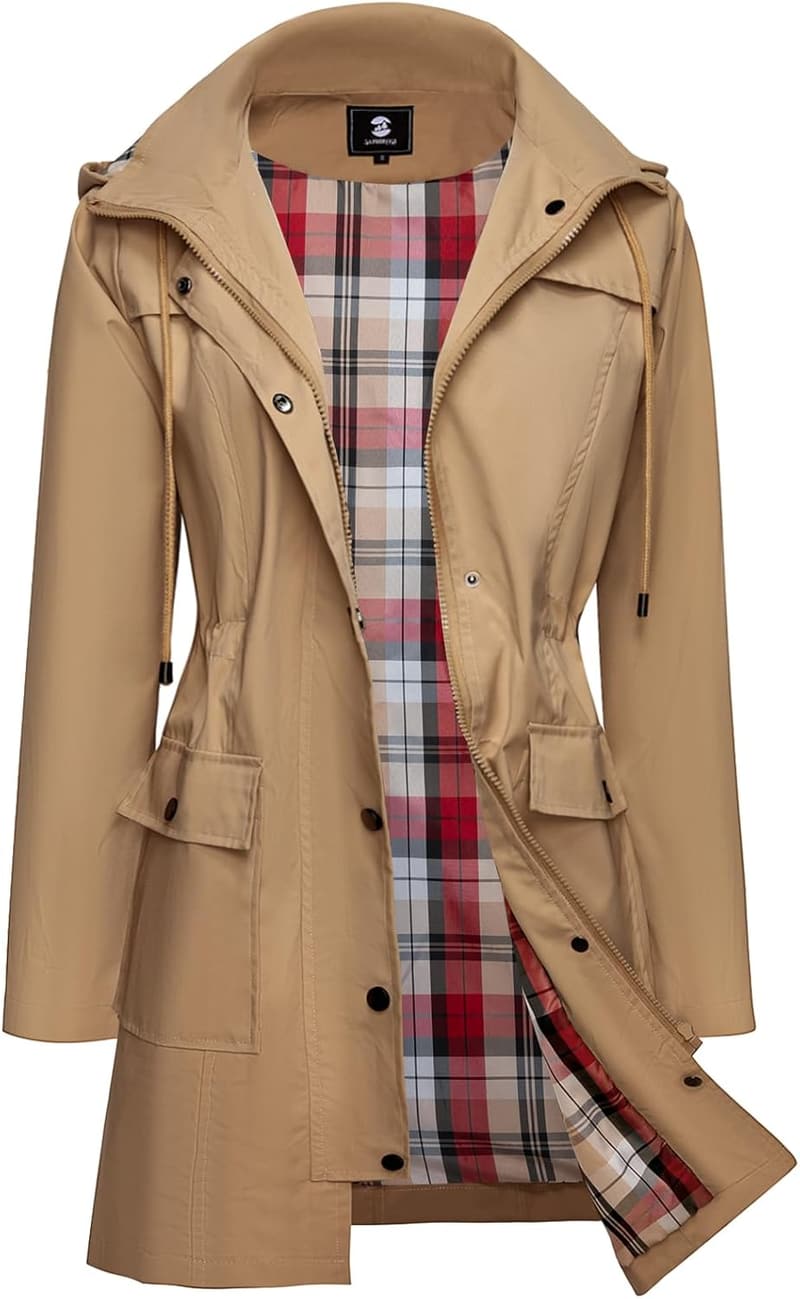 Lightweight Women's Waterproof Hooded Rain Jacket