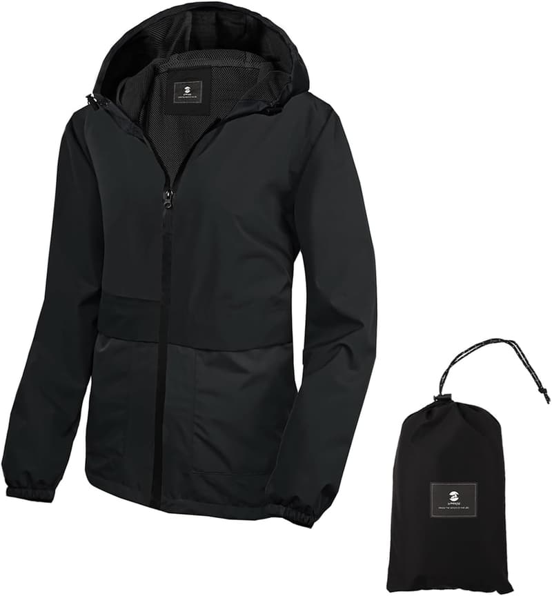 Women's Packable Waterproof Rain Jacket - Lightweight & Breathable