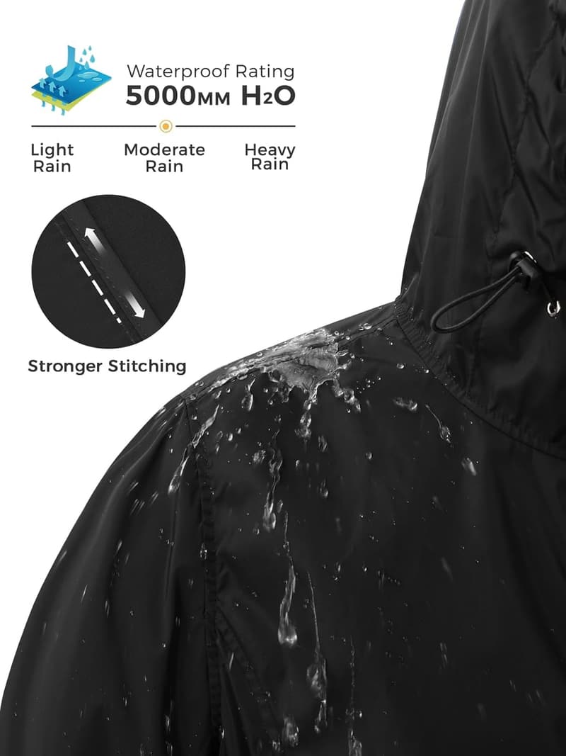 Women's Packable Waterproof Rain Jacket - Lightweight & Breathable