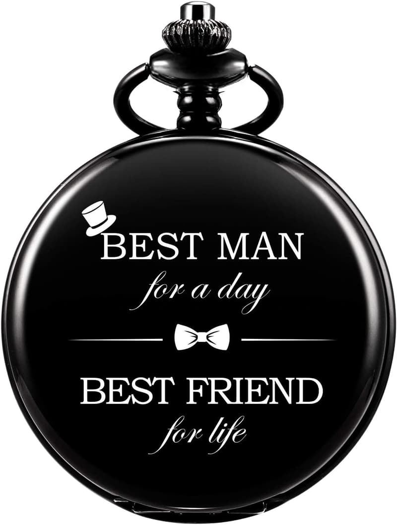 Engraved Pocket Watch for Groomsmen and Best Man