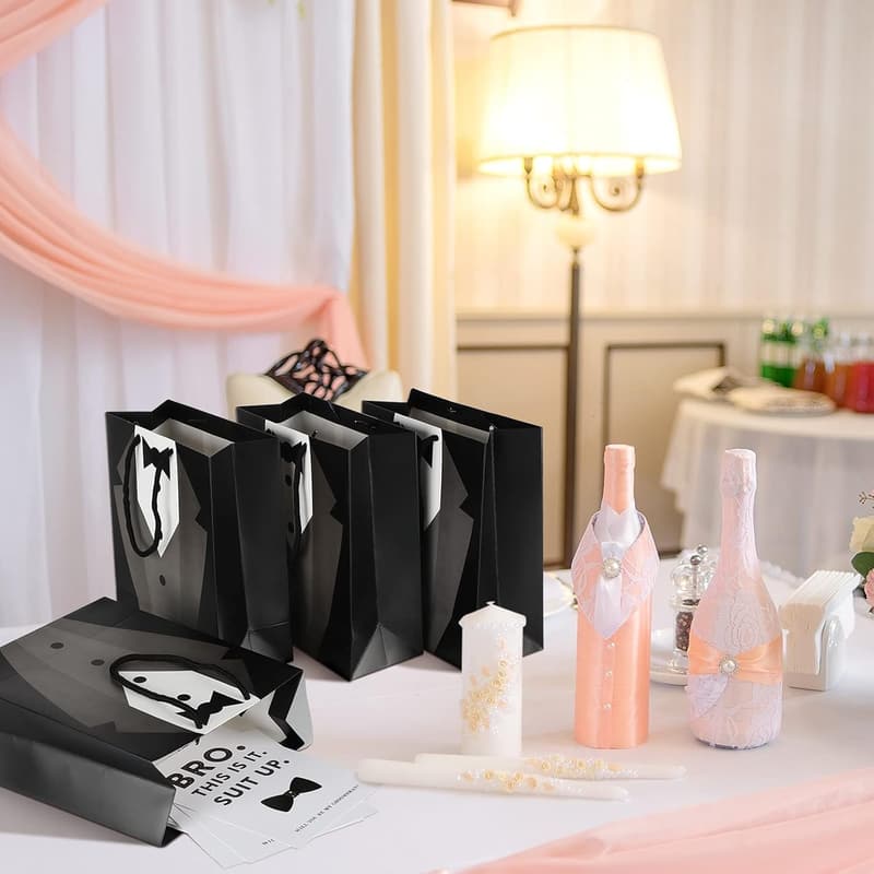 Groomsmen Gift Set - 10 Bags, Bottle Openers & Proposal Cards