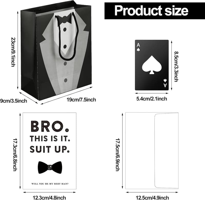Groomsmen Gift Set - 10 Bags, Bottle Openers & Proposal Cards
