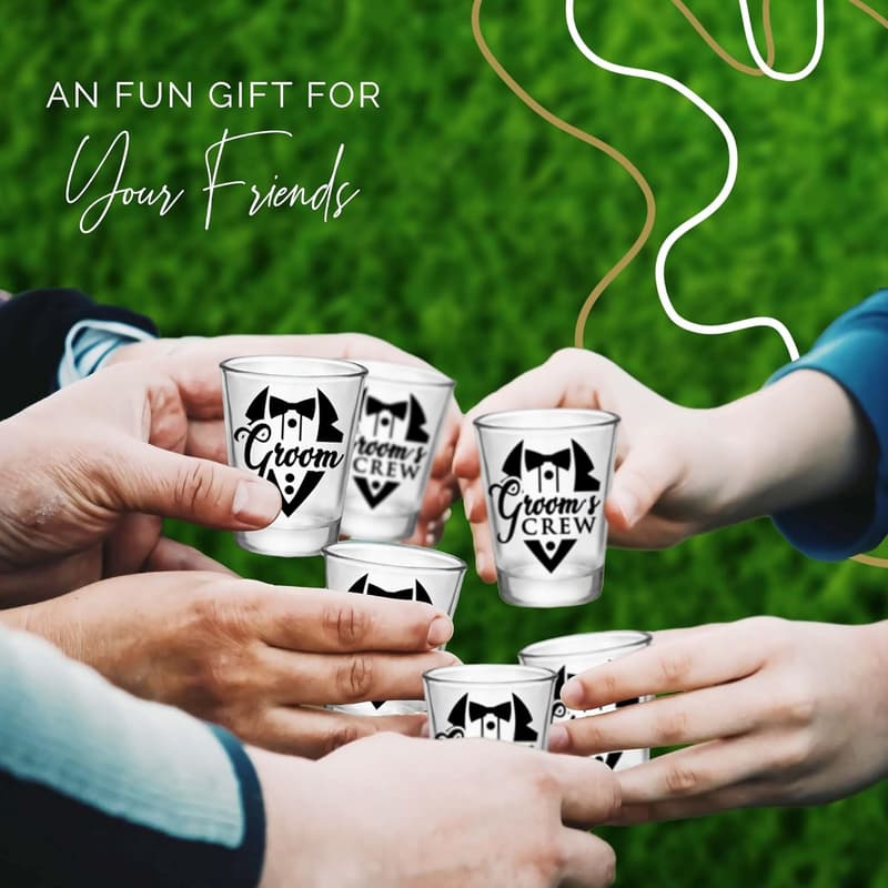 Groomsmen Proposal Shot Glass Set of 12 – 1.75oz Party Favors