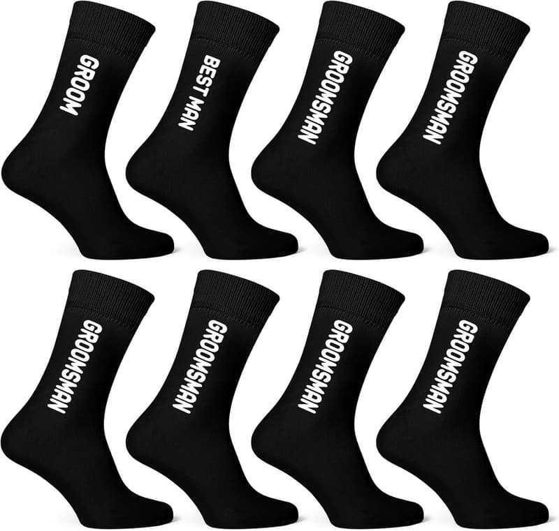 Groomsmen Proposal Socks - 7/8/10 Pack for Wedding Party