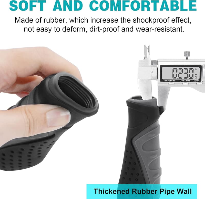 Bicycle Handlebar Grip Protectors - Antislip, Black/Grey