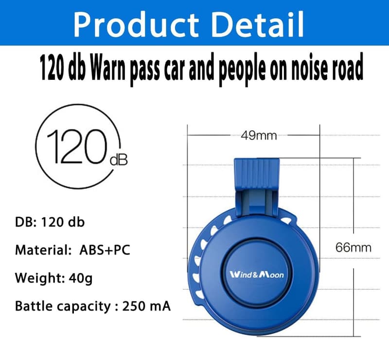 Rechargeable 120dB Electric Bike Horn with 4 Sound Modes