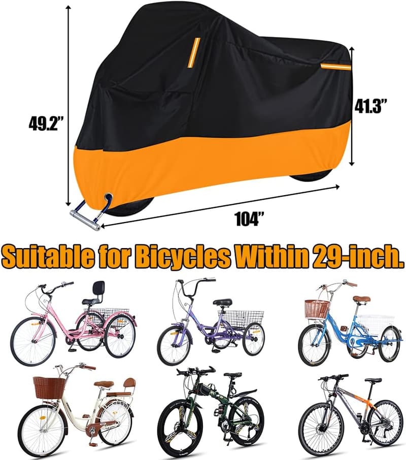 Tricycle Cover for 3-Wheel Bikes & Motorcycles, 104