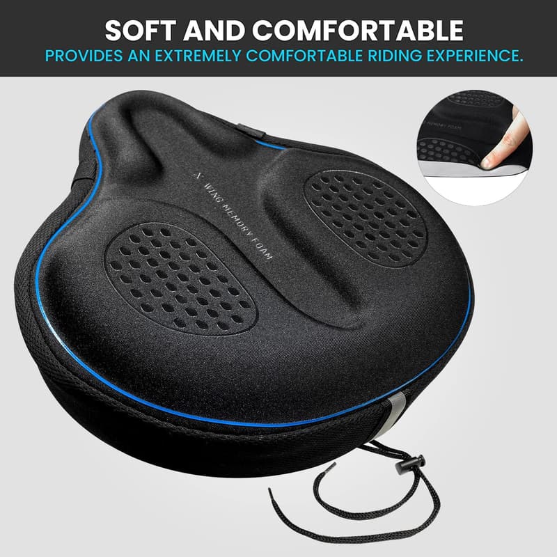 Padded Memory Foam Bike Seat Cover for Men and Women