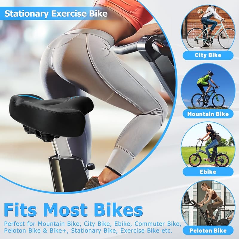 Comfortable Extra Wide Bike Seat Cushion for Men & Women