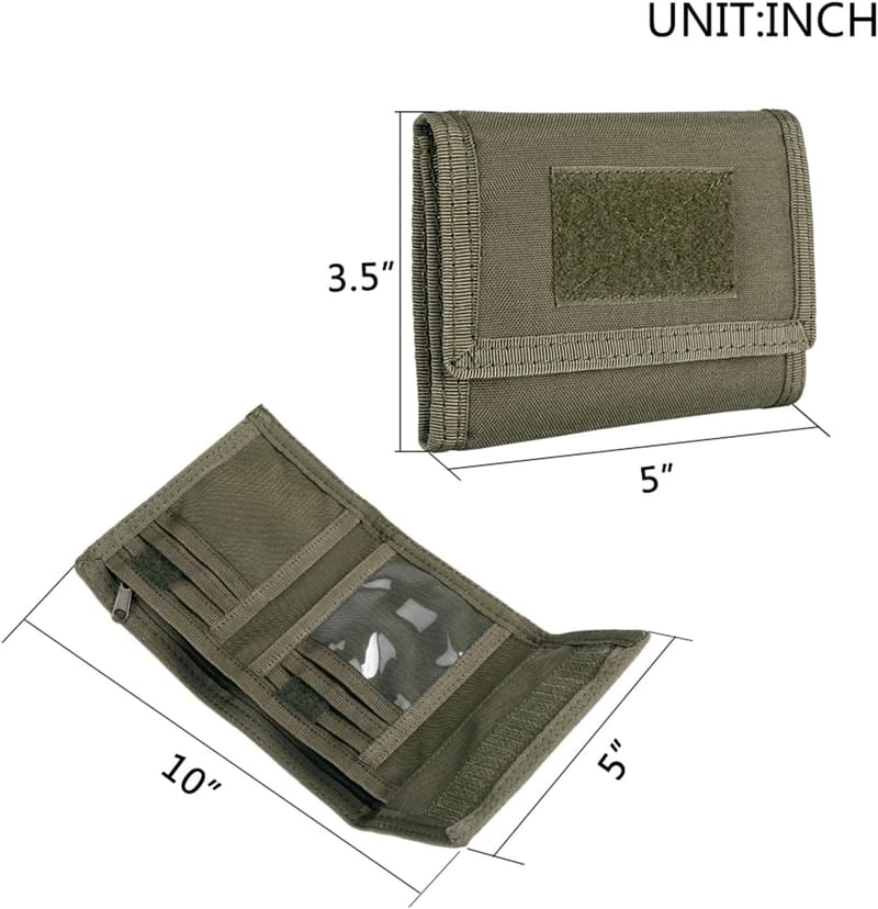 Tactical Nylon Trifold Wallet for Men with Coin Pocket