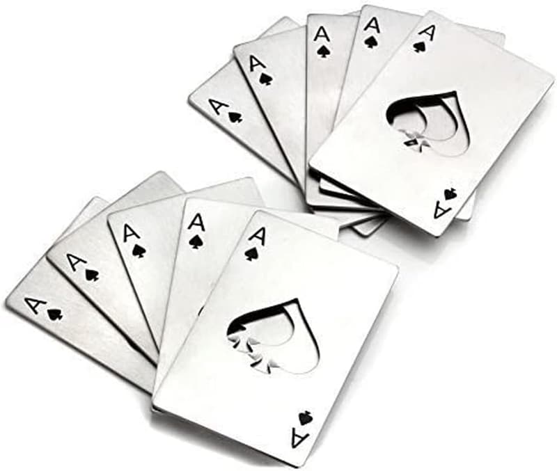 Casino Bottle Openers - Stainless Steel Wallet-Sized (10 pcs)