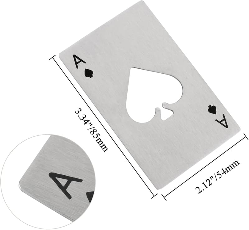 Casino Bottle Openers - Stainless Steel Wallet-Sized (10 pcs)