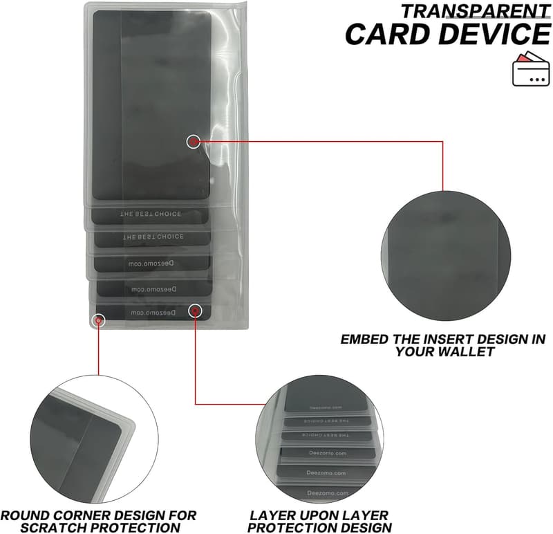 Trifold Vinyl Wallet Insert Set for Credit Cards - 2 Pack